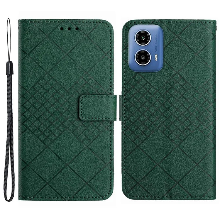 HT06 For Motorola Moto G85 5G / S50 Neo 5G Case PU Leather Wallet Rhombus Phone Cover
