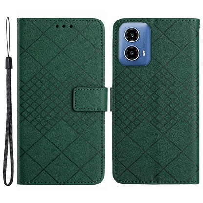 HT06 For Motorola Moto G85 5G / S50 Neo 5G Case PU Leather Wallet Rhombus Phone Cover