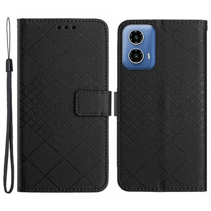 HT06 For Motorola Moto G85 5G / S50 Neo 5G Case PU Leather Wallet Rhombus Phone Cover