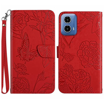 HT03 For Motorola Moto G85 5G / S50 Neo 5G Case Leather Phone Cover Butterfly Flower Imprinted