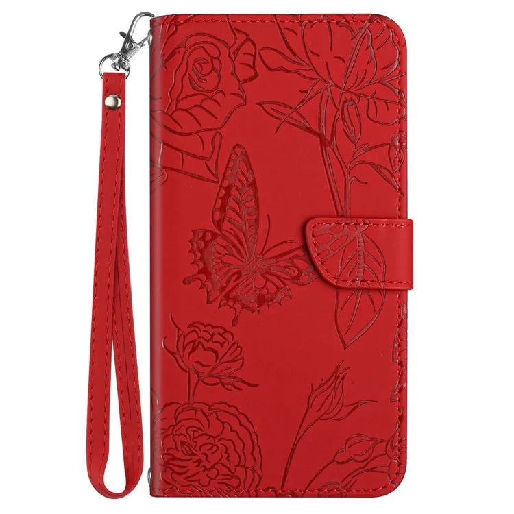 HT03 For Motorola Moto G85 5G / S50 Neo 5G Case Leather Phone Cover Butterfly Flower Imprinted