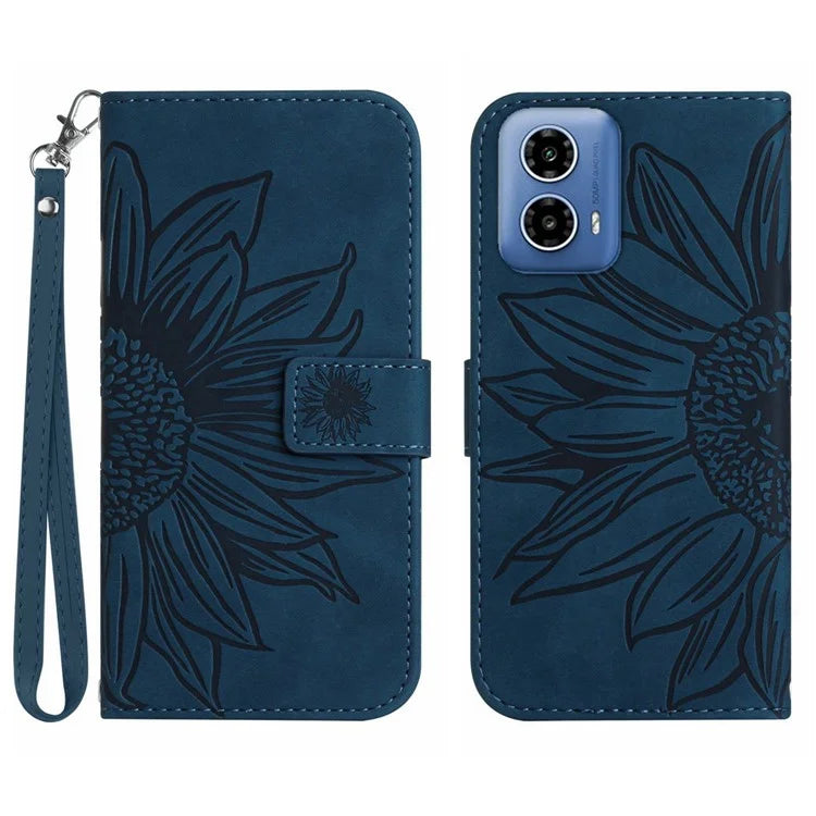 HT04 For Motorola Moto G85 5G / S50 Neo 5G Case Sunflower Flip Shockproof PU Leather Phone Cover