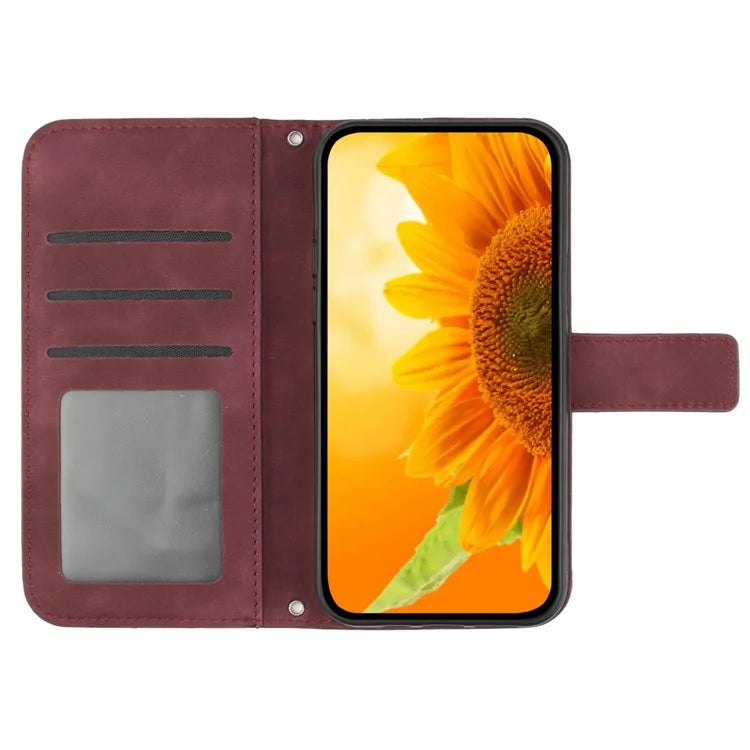 HT04 For Motorola Moto G85 5G / S50 Neo 5G Case Sunflower Flip Shockproof PU Leather Phone Cover
