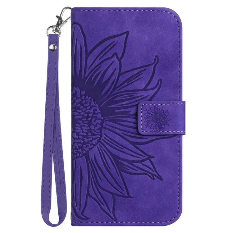 HT04 For Motorola Moto G85 5G / S50 Neo 5G Case Sunflower Flip Shockproof PU Leather Phone Cover