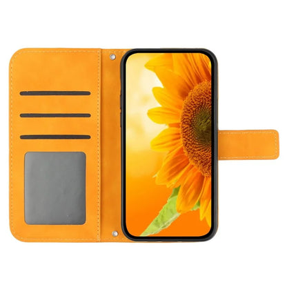 HT04 For Motorola Moto G85 5G / S50 Neo 5G Case Sunflower Imprinted Crossbody Leather Phone Cover