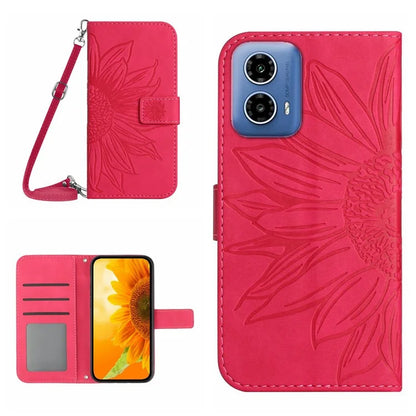 HT04 For Motorola Moto G85 5G / S50 Neo 5G Case Sunflower Imprinted Crossbody Leather Phone Cover