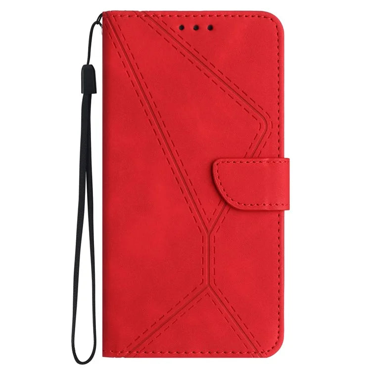 HT05 For Motorola Moto G85 5G / S50 Neo 5G Case Stand Function Leather Phone Cover Splicing Lines