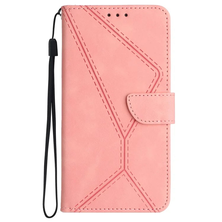 HT05 For Motorola Moto G85 5G / S50 Neo 5G Case Stand Function Leather Phone Cover Splicing Lines