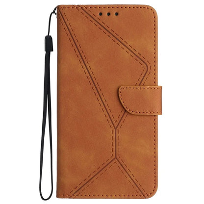 HT05 For Motorola Moto G85 5G / S50 Neo 5G Case Stand Function Leather Phone Cover Splicing Lines