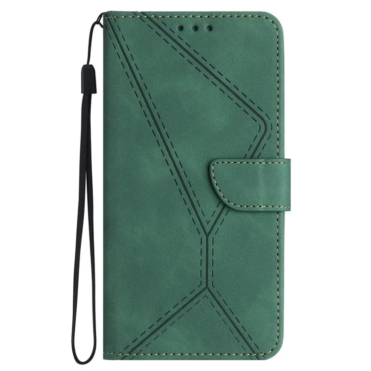 HT05 For Motorola Moto G85 5G / S50 Neo 5G Case Stand Function Leather Phone Cover Splicing Lines