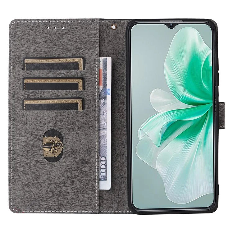 For Oukitel C38 Case with Hand Strap Leather Phone Cover RFID Blocking