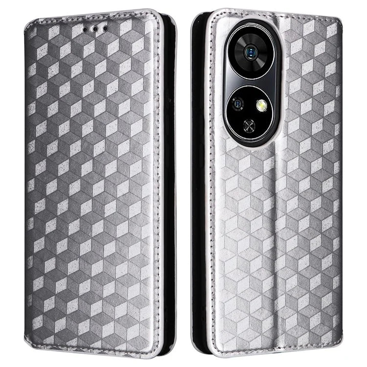 For Ulefone Note 17 Pro Case PU Leather Phone Cover Rhombus Pattern Stand Function