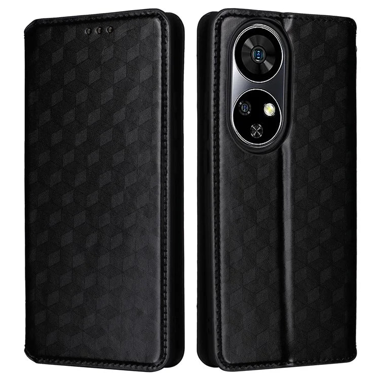 For Ulefone Note 17 Pro Case PU Leather Phone Cover Rhombus Pattern Stand Function