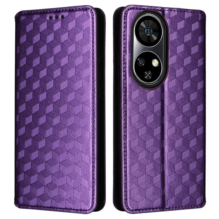For Ulefone Note 17 Pro Case PU Leather Phone Cover Rhombus Pattern Stand Function