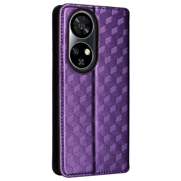 For Ulefone Note 17 Pro Case PU Leather Phone Cover Rhombus Pattern Stand Function