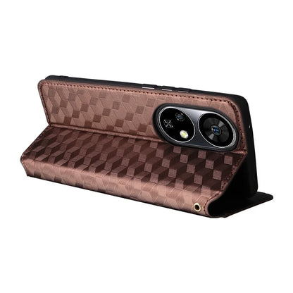 For Ulefone Note 17 Pro Case PU Leather Phone Cover Rhombus Pattern Stand Function