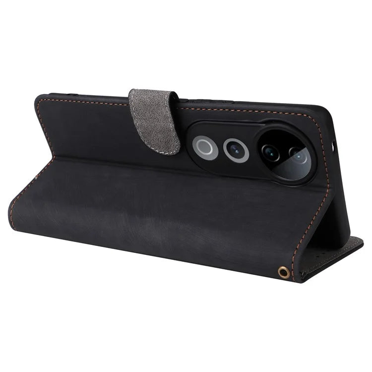 For vivo S19 Pro 5G Case Stand View RFID Blocking Leather Phone Cover with Strap