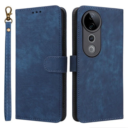 For vivo S19 Pro 5G Case Stand View RFID Blocking Leather Phone Cover with Strap