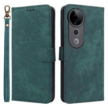 For vivo S19 Pro 5G Case Stand View RFID Blocking Leather Phone Cover with Strap