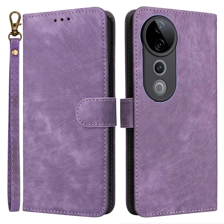 For vivo S19 Pro 5G Case Stand View RFID Blocking Leather Phone Cover with Strap