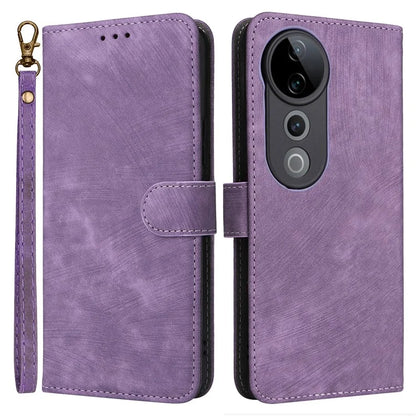 For vivo S19 Pro 5G Case Stand View RFID Blocking Leather Phone Cover with Strap