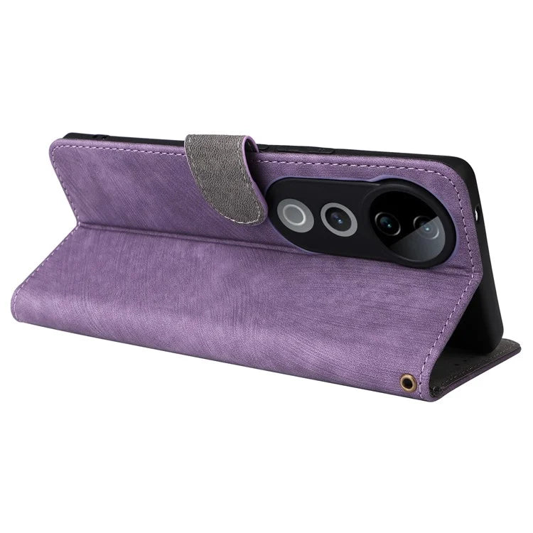 For vivo S19 Pro 5G Case Stand View RFID Blocking Leather Phone Cover with Strap