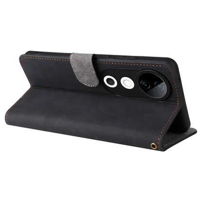 For vivo S19 5G Case RFID Blocking PU Leather Wallet Phone Cover