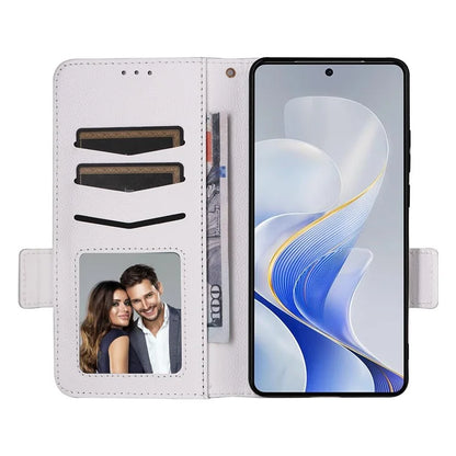 For vivo S19 5G Case with Strap Leather Phone Cover Litchi Texture Horizontal Flip