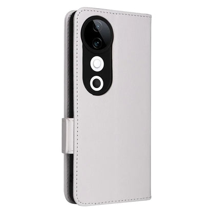 For vivo S19 5G Case with Strap Leather Phone Cover Litchi Texture Horizontal Flip