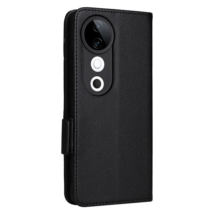 For vivo S19 5G Case with Strap Leather Phone Cover Litchi Texture Horizontal Flip