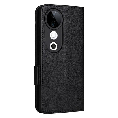 For vivo S19 5G Case with Strap Leather Phone Cover Litchi Texture Horizontal Flip