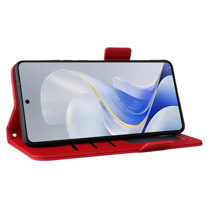 For vivo S19 5G Case with Strap Leather Phone Cover Litchi Texture Horizontal Flip