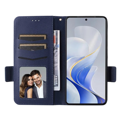 For vivo S19 5G Case with Strap Leather Phone Cover Litchi Texture Horizontal Flip