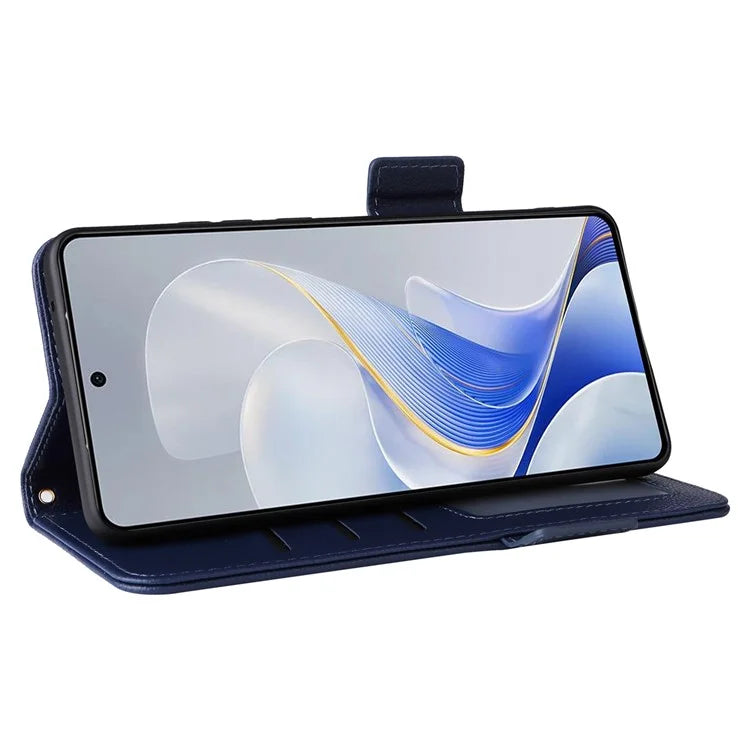 For vivo S19 5G Case with Strap Leather Phone Cover Litchi Texture Horizontal Flip