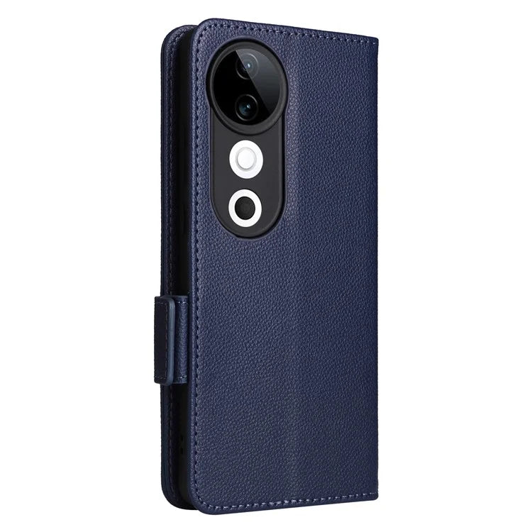 For vivo S19 5G Case with Strap Leather Phone Cover Litchi Texture Horizontal Flip