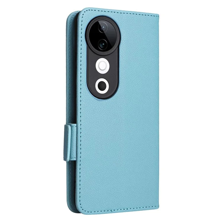 For vivo S19 5G Case with Strap Leather Phone Cover Litchi Texture Horizontal Flip