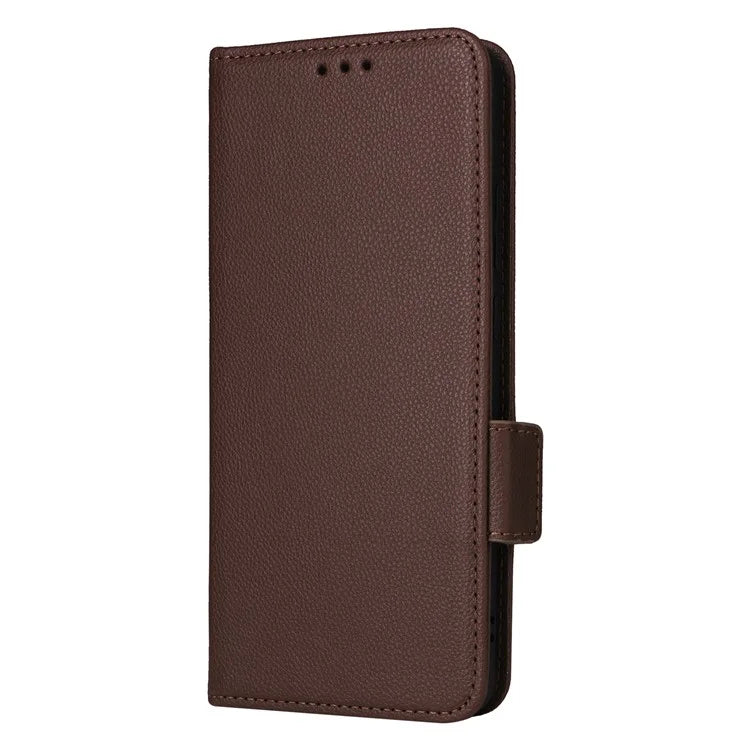 For vivo S19 5G Case with Strap Leather Phone Cover Litchi Texture Horizontal Flip