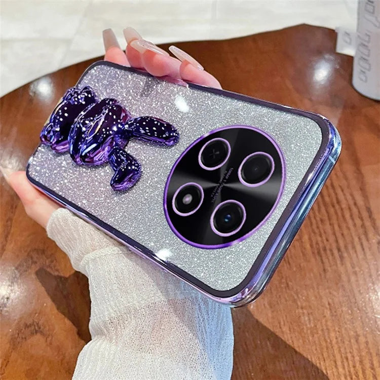 For Huawei Enjoy 70 Pro Case PC+TPU Kickstand Glitter Rabbit Phone Cover