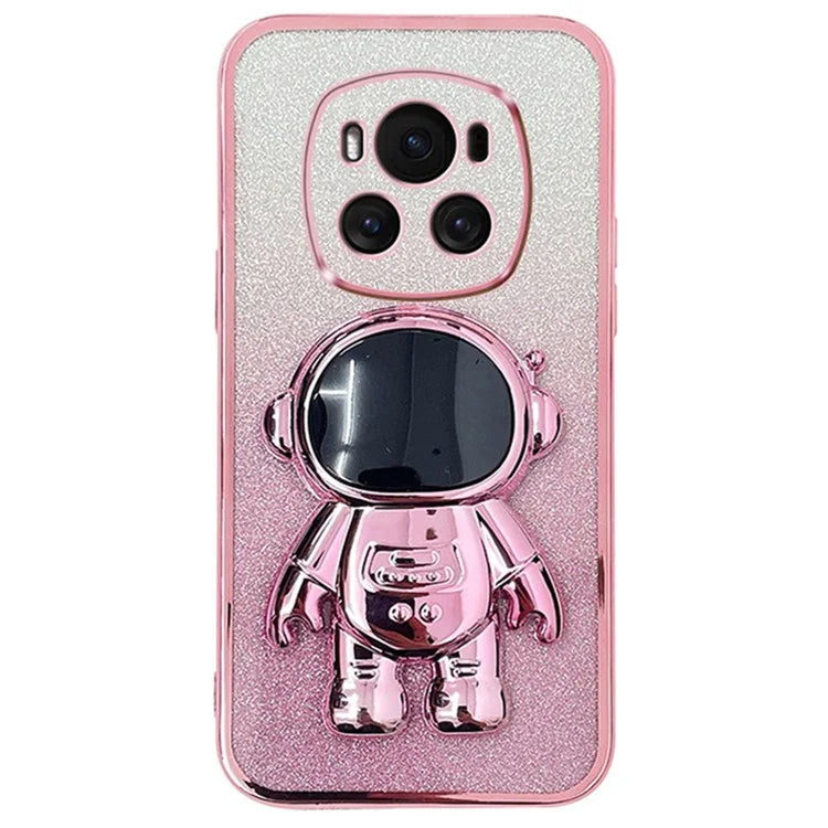 For Honor Magic6 5G Case PC+TPU Electroplating Glitter Phone Cover Astronaut Kickstand