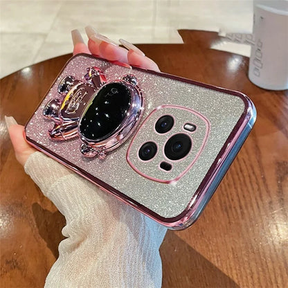 For Honor Magic6 5G Case PC+TPU Electroplating Glitter Phone Cover Astronaut Kickstand
