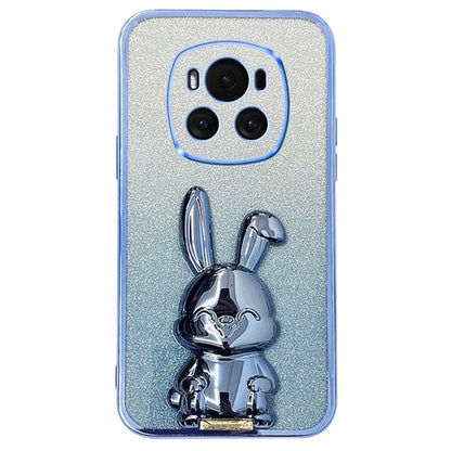 For Honor Magic6 5G Case PC+TPU Rabbit Phone Cover with Pull Kickstand