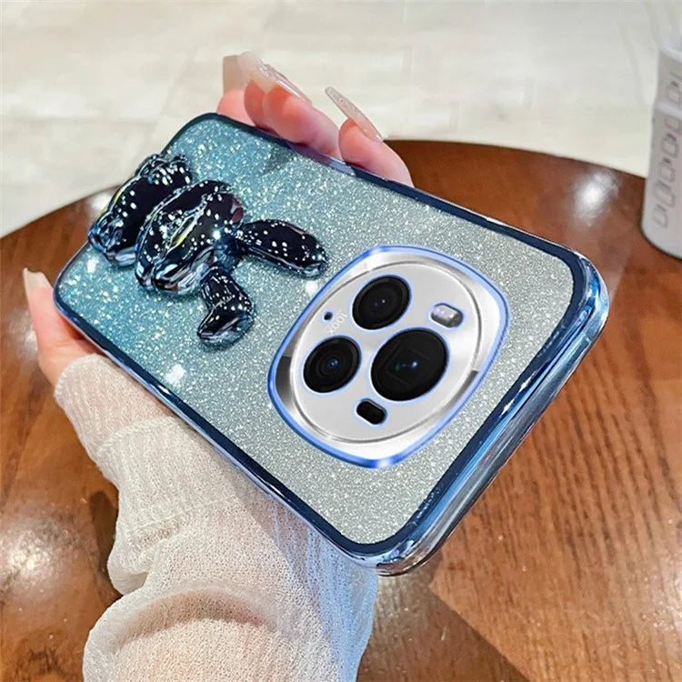 For Honor Magic6 Pro 5G Case PC+TPU Glitter Rabbit Kickstand Phone Cover