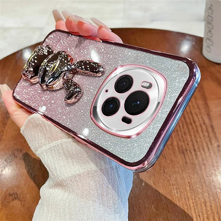 For Honor Magic6 Pro 5G Case PC+TPU Glitter Rabbit Kickstand Phone Cover