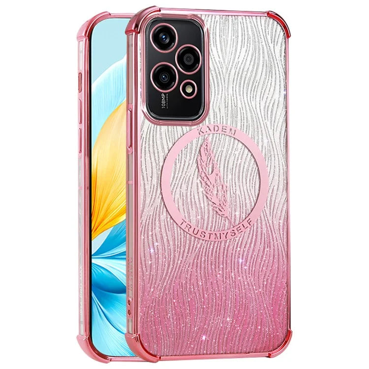 KADEM For Honor 200 Lite TPU Case Glittery Phone Cover with Feather Pattern