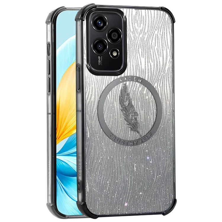 KADEM For Honor 200 Lite TPU Case Glittery Phone Cover with Feather Pattern