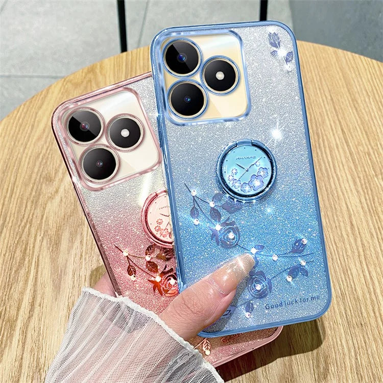 KADEM For Xiaomi Redmi 13 4G / Poco M6 4G Kickstand Case Rhinestone Soft TPU Phone Cover