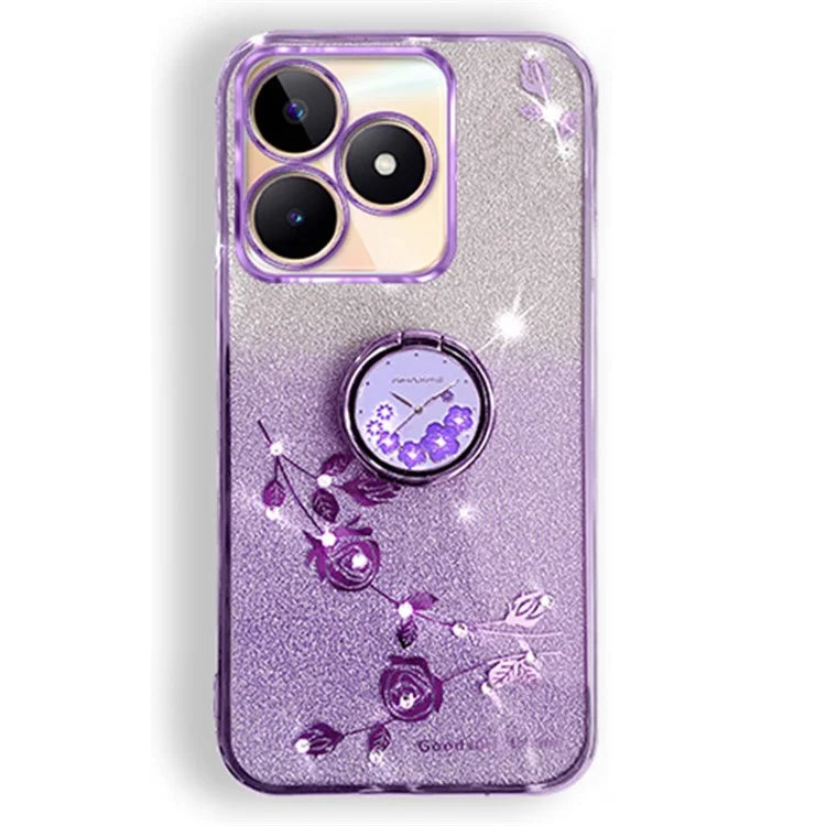KADEM For Xiaomi Redmi 13 4G / Poco M6 4G Kickstand Case Rhinestone Soft TPU Phone Cover