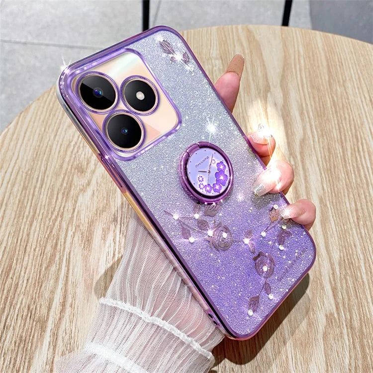 KADEM For Xiaomi Redmi 13 4G / Poco M6 4G Kickstand Case Rhinestone Soft TPU Phone Cover