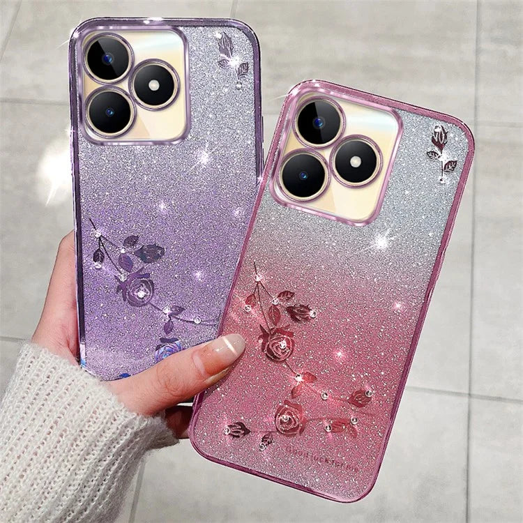 KADEM For Xiaomi Redmi 13 4G / Poco M6 4G Case Flowers Gradient TPU Phone Cover