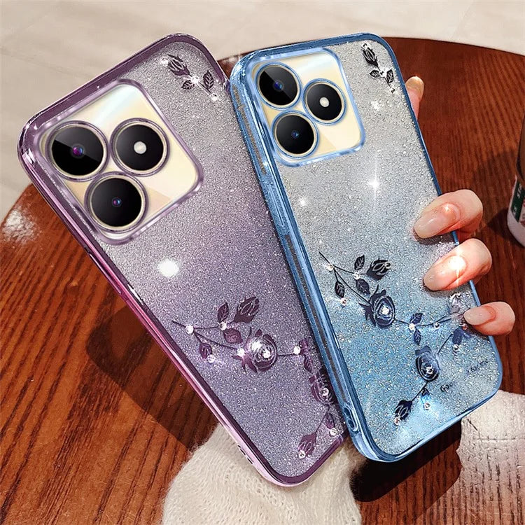 KADEM For Xiaomi Redmi 13 4G / Poco M6 4G Case Flowers Gradient TPU Phone Cover